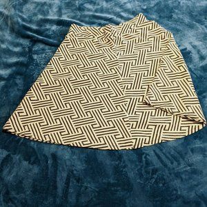 Geometric a-line skirt with elastic waistband